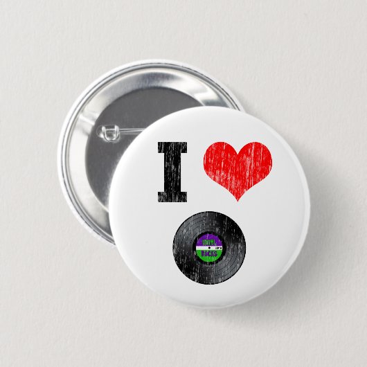 I Liebe-VinylPlatten Button (Vorne & Hinten)