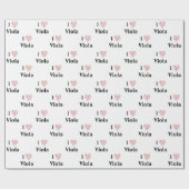 I Liebe Viola Alto Clef Rotes Herz Musiknoten Geschenkpapier (Flach)