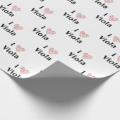 I Liebe Viola Alto Clef Rotes Herz Musiknoten Geschenkpapier (Ecke)