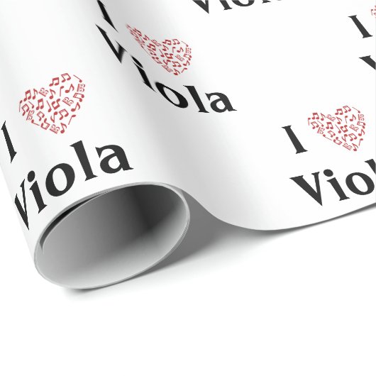 I Liebe Viola Alto Clef Rotes Herz Musiknoten Geschenkpapier (Rolleneckpunkt)