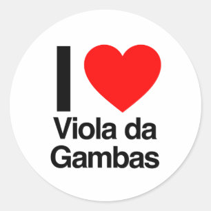 i Liebe viola da gambas Runder Aufkleber
