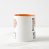 I Liebe Violin Orange Mandala Herz Zweifarbige Tasse (Mittel)