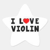 I Liebe Violin Stern-Aufkleber (Vorderseite)