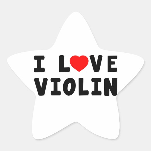 I Liebe Violin Stern-Aufkleber (Vorderseite)