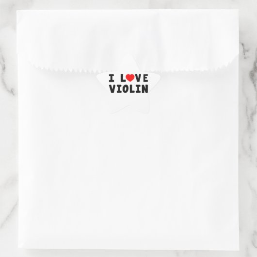 I Liebe Violin Stern-Aufkleber (Tasche)