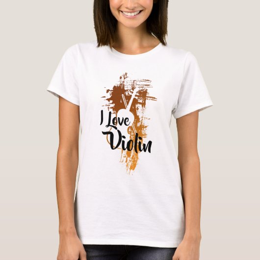 I Liebe Violin T-Shirt (Vorderseite)