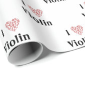 I Liebe Violine Rotes Herz Musiknoten Geschenkpapier (Rolleneckpunkt)