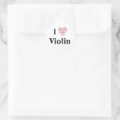 I Liebe Violine Rotes Herz Musiknoten Runder Aufkleber (Tasche)