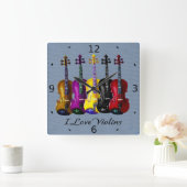 I LIEBE VIOLINS-2 QUADRATISCHE WANDUHR (Zuhause)