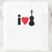 I Liebe Violinsticker Rechteckiger Aufkleber (Tasche)
