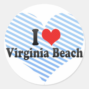 I Liebe Virginia Beach Runder Aufkleber