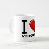 I LIEBE VIRGINIA KAFFEETASSE (Vorderseite Links)