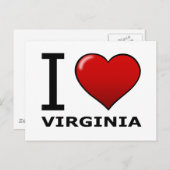 I LIEBE VIRGINIA POSTKARTE (Vorne/Hinten)