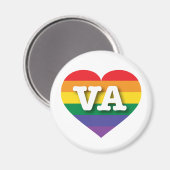 I Liebe Virginia Rainbow Heart Magnet (Vorderseite/Rückseite)