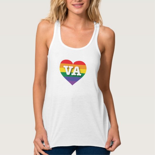 I Liebe Virginia Rainbow Heart Tank Top (Vorderseite)