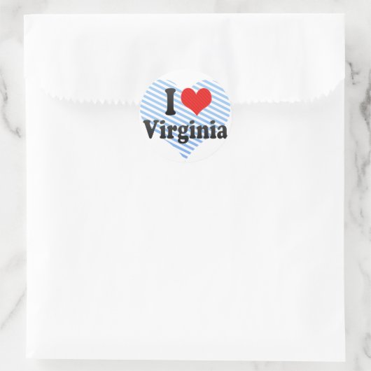 I Liebe Virginia Runder Aufkleber (Tasche)