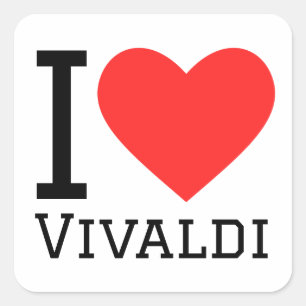 I Liebe vivaldi Quadratischer Aufkleber