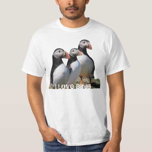 I Liebe-Vögelpuffin-Shirt T-Shirt (Vorderseite)