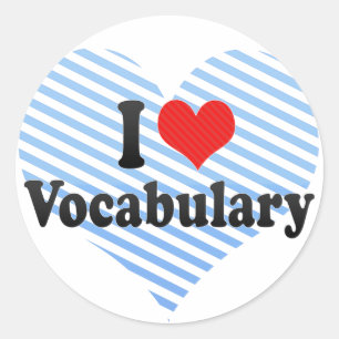I Liebe Vokabular Runder Aufkleber