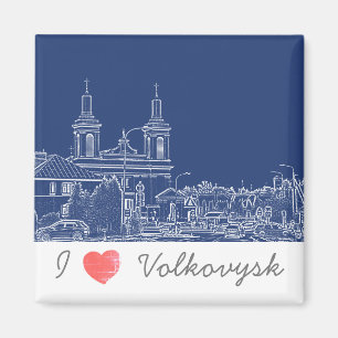 I Liebe Volkovysk Belarus Architektur Kathedrale Magnet