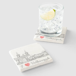 I Liebe Volkovysk Belarus Architektur Kathedrale Steinuntersetzer