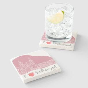 I Liebe Volkovysk Belarus Architektur Kathedrale Steinuntersetzer