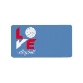 I Liebe Volleyball Adressaufkleber (Vorne)