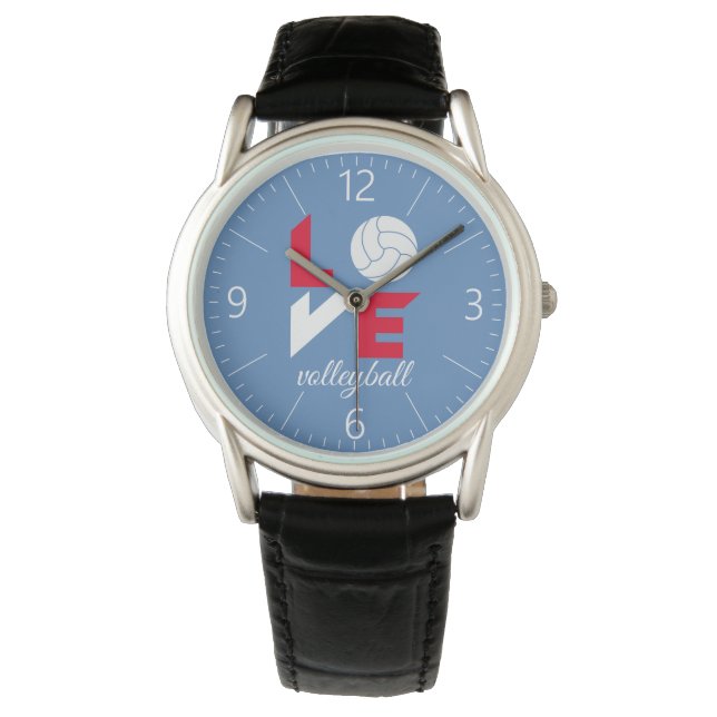 I Liebe Volleyball Armbanduhr (Vorderseite)
