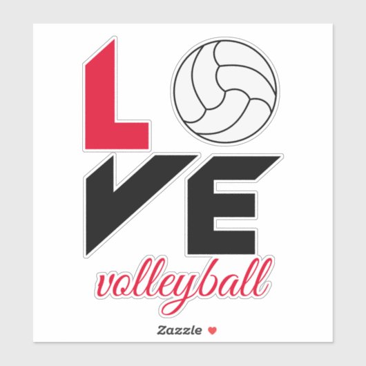 I Liebe Volleyball Aufkleber (Blatt)