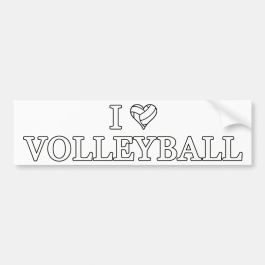 I Liebe Volleyball Autoaufkleber (Vorne)