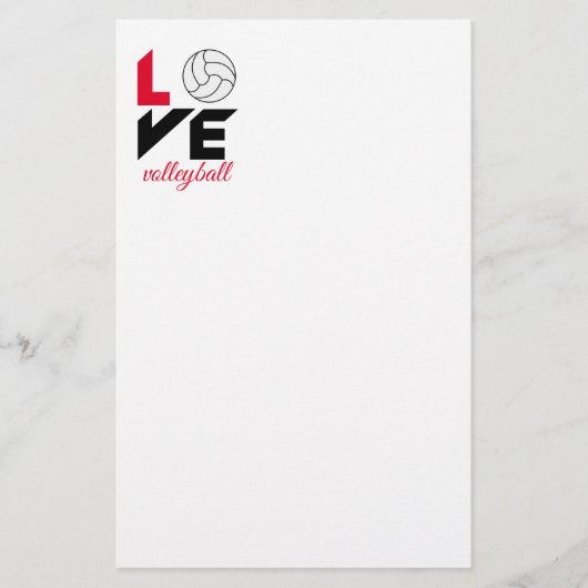 I Liebe Volleyball Briefpapier (Vorderseite)