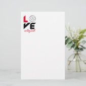 I Liebe Volleyball Briefpapier (Stehend Vorderseite)