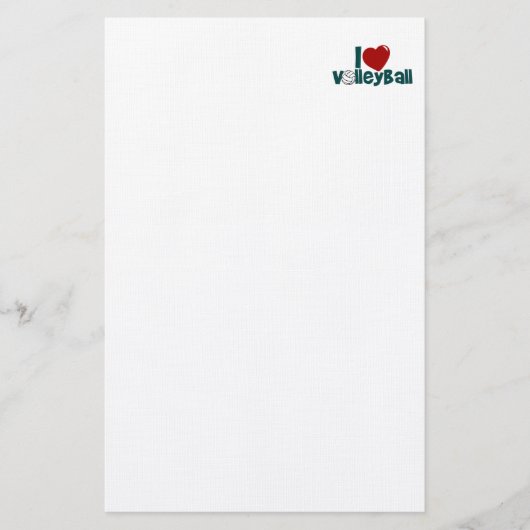 I Liebe Volleyball Briefpapier (Vorderseite)