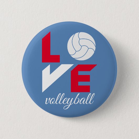 I Liebe Volleyball Button (Vorderseite)