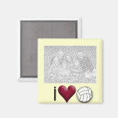 i Liebe Volleyball FOTO MAGNET (Vorderseite/Rückseite)