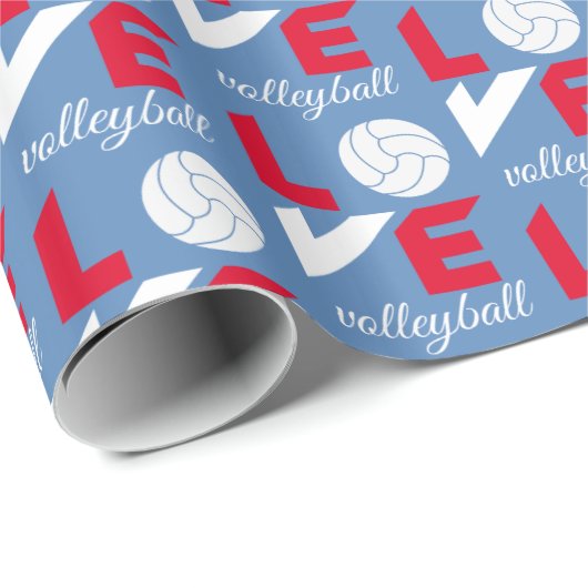 I Liebe Volleyball Geschenkpapier (Rolleneckpunkt)