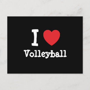 I Liebe Volleyball Herz Brauch personalisiert Postkarte