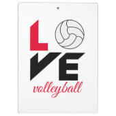 I Liebe Volleyball Klemmbrett (Rückseite)