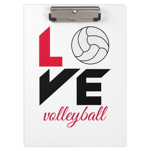 I Liebe Volleyball Klemmbrett (Vorderseite)