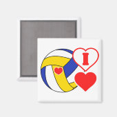 I Liebe Volleyball Magnet (Vorderseite/Rückseite)