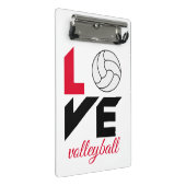 I Liebe Volleyball Mini Klemmbrett (Schrägansicht)
