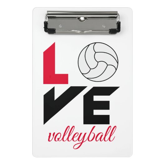 I Liebe Volleyball Mini Klemmbrett (Vorderseite)