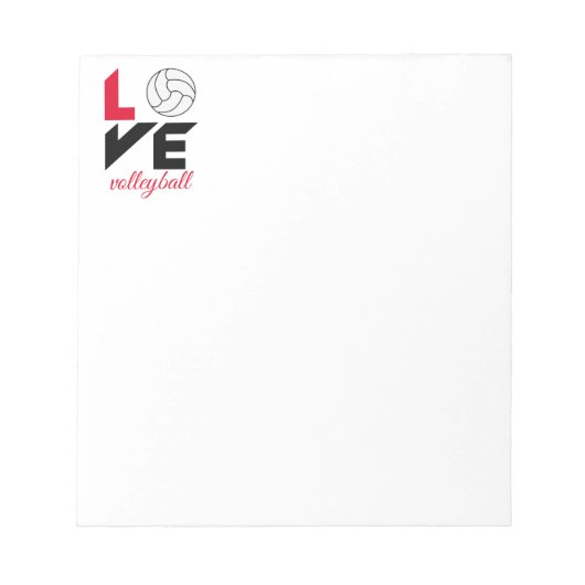 I Liebe Volleyball Notizblock (Vorderseite)