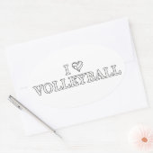 I Liebe Volleyball Ovaler Aufkleber (Umschlag)
