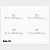 I Liebe Volleyball Ovaler Aufkleber (Blatt)
