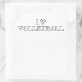 I Liebe Volleyball Ovaler Aufkleber (Tasche)