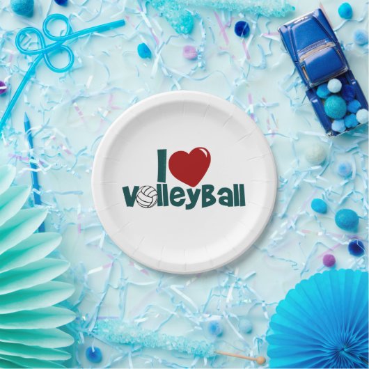 I Liebe Volleyball Pappteller (Party)