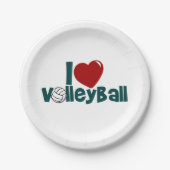 I Liebe Volleyball Pappteller (Vorderseite)