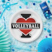 I Liebe-Volleyball Pappteller (Party)