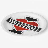 I Liebe-Volleyball Pappteller (Schrägansicht)
